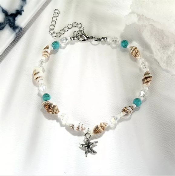 🐚New Starfish Shell Beach Ankle Bracelet - Picture 8 of 8